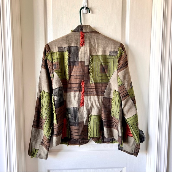 Vintage BETS by Canvasbacks Fringe Textured Art Deco Blazer Jacket—SZ. 8 - Picture 17 of 17